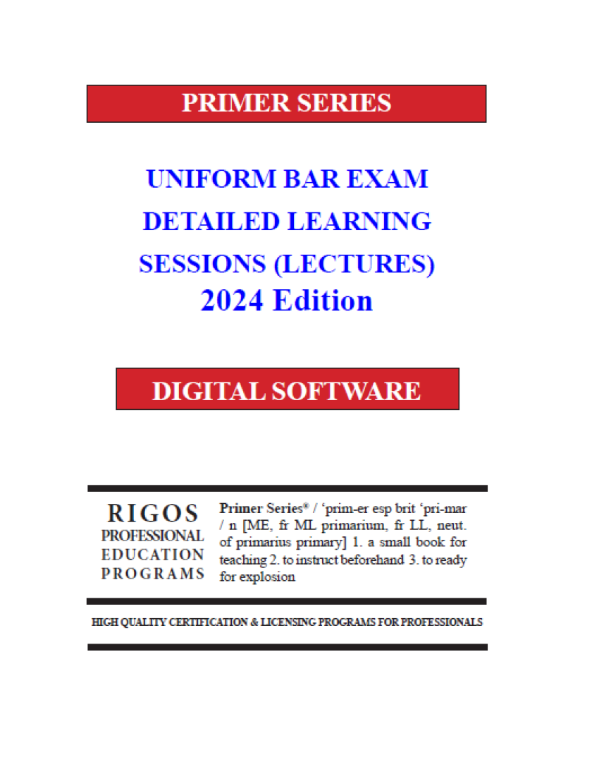 UBE Detailed Learning Sessions (2024 Edition)