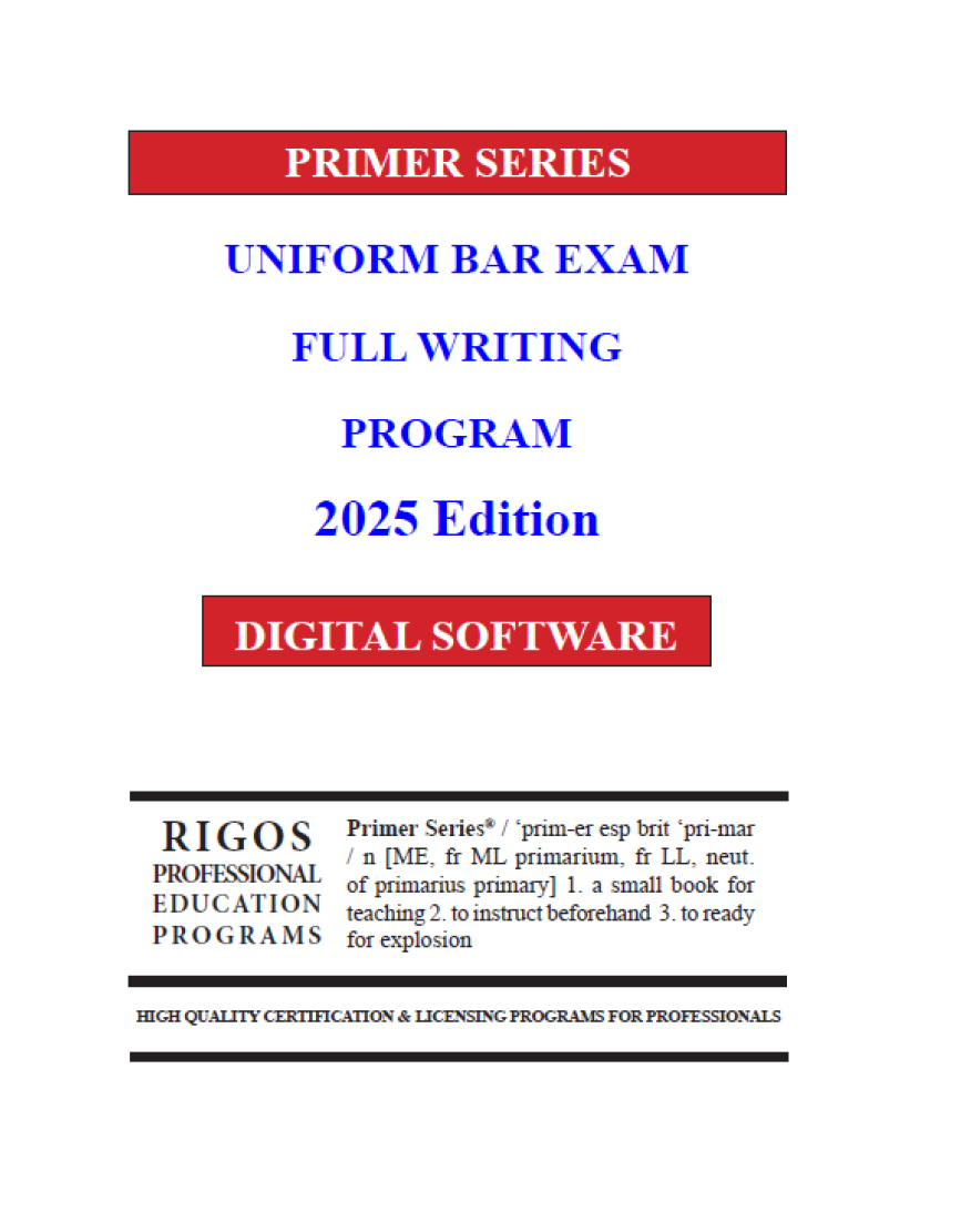 UBE Full Writing Program (16 MEE Essays and 3 MPT Tasks) (2025 Edition)