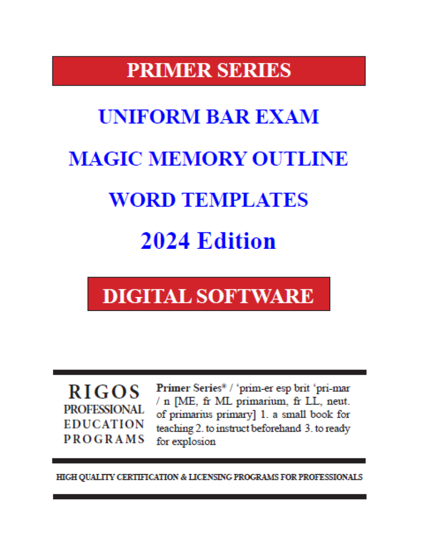 UBE Magic Memory Outline Word Templates Software (2024 Edition)